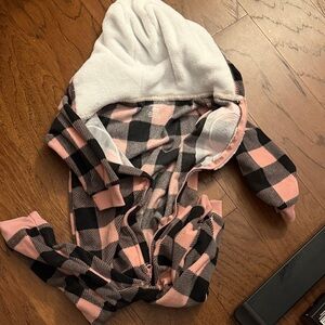 Carter's Pink and Black Plaid Hoodie